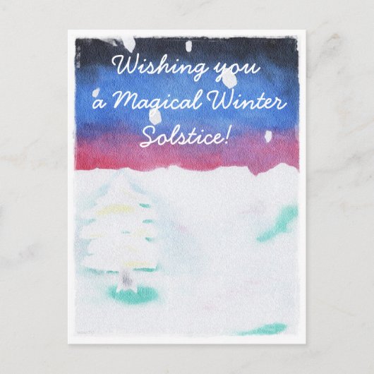 Winter Solstice Snowy Scene Weihnachten Postkarte (Vorderseite)