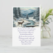 Winter Solstice Stag im Schnee Feiertagskarte (Stehend Vorderseite)