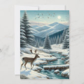 Winter Solstice Stag im Schnee Feiertagskarte (Rückseite)