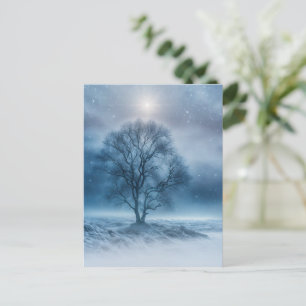 Winter Solstice Tree im Schneegebiet Feiertagspostkarte