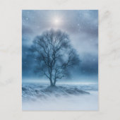 Winter Solstice Tree im Schneegebiet Feiertagspostkarte (Vorderseite)