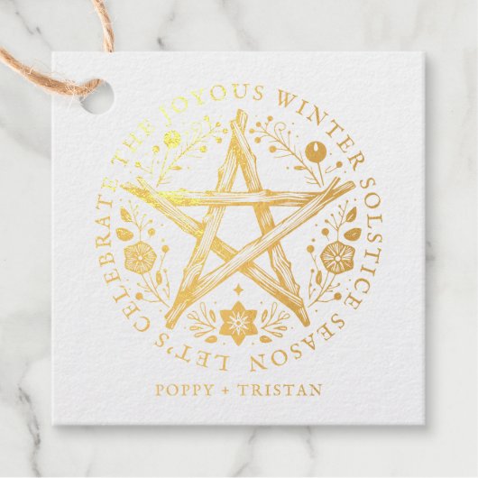 Winter Solstice Twig Star Pentagramm Wicca Geschenkanhänger (Vorderseite)