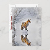 Winter Solstice Weihnachten Fox Winterschnee (Vorne/Hinten)