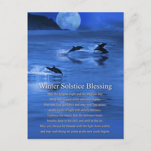 Winter Solstice Weihnachten mit Delphinen Postkarte (Vorderseite)