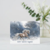 Winter Solstice Weihnachten mit Pferd und Halbmond (Stehend Vorderseite)