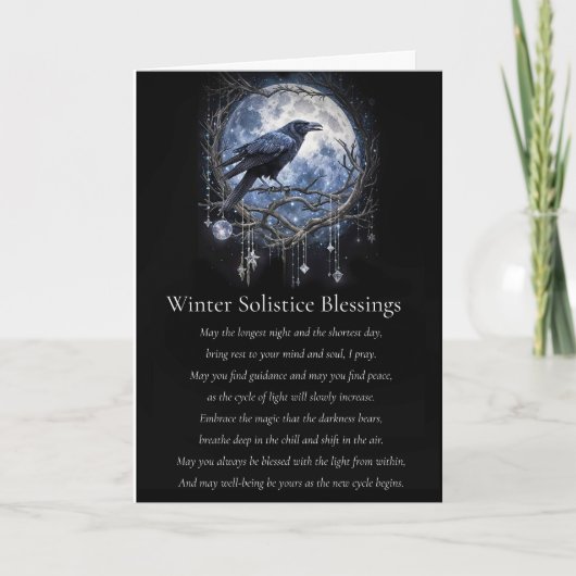 Winter Solstice Weihnachten mit Raven Moon und Kri Karte (Vorderseite)
