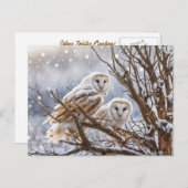Winter Solstice Weihnachten Owls Snow (Vorne/Hinten)