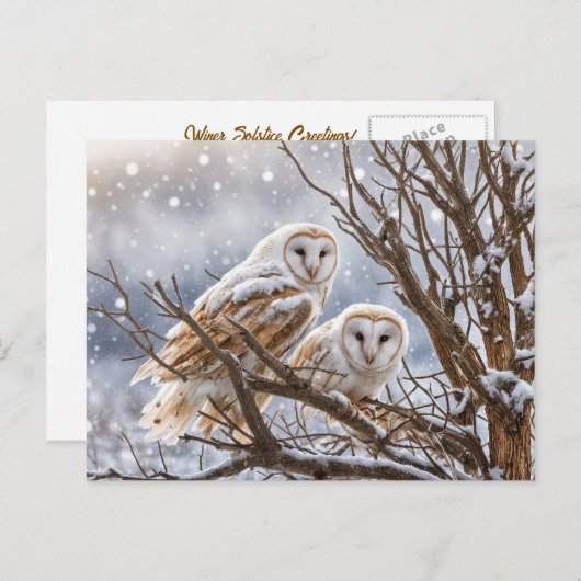 Winter Solstice Weihnachten Owls Snow (Vorne/Hinten)