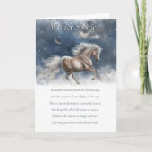 Winter Solstice Weihnachten Segen Gedicht Pferd Karte (Vorderseite)