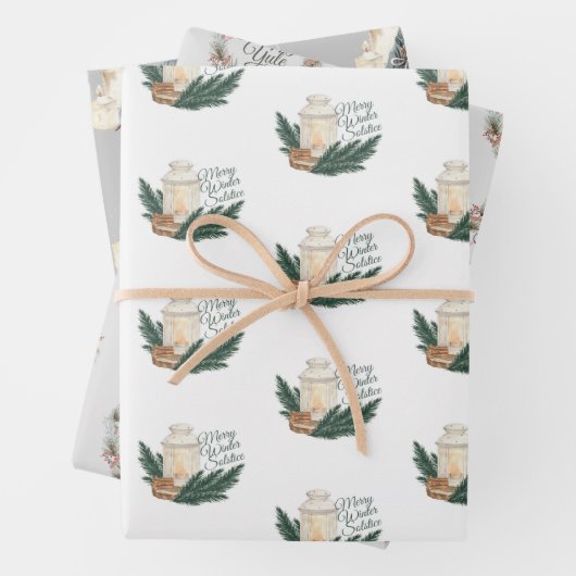 Winter Solstice Weihnachten Wrapping Paper Set 3 Geschenkpapier Set (Beispiel)