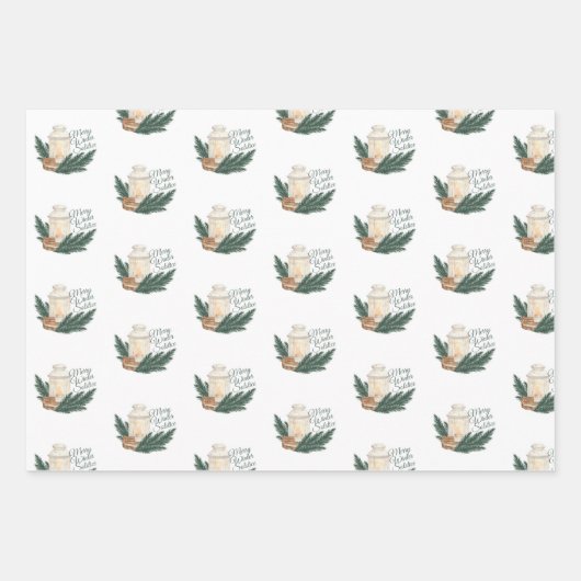 Winter Solstice Weihnachten Wrapping Paper Set 3 Geschenkpapier Set (Vorderseite)