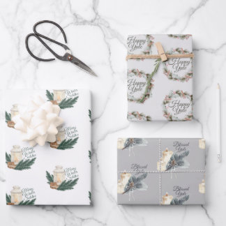 Winter Solstice Weihnachten Wrapping Paper Set 3 Geschenkpapier Set