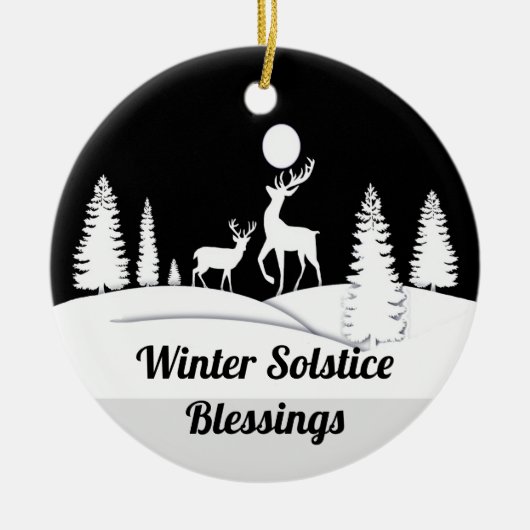 Winter Solstice Winterwald Keramik Ornament (Vorne)