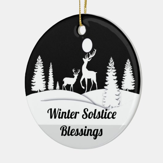 Winter Solstice Winterwald Keramik Ornament (Links)