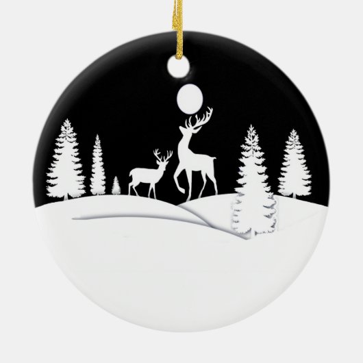 Winter Solstice Winterwald Keramik Ornament (Hinten)