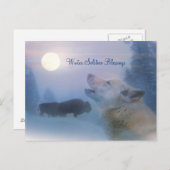 Winter Solstice Wolf & Buffalo Segnungen Postkarte (Vorne/Hinten)