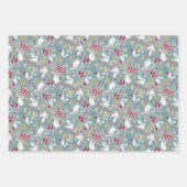 Winter Solstice Woodland Tiere Set von 3 Geschenkpapier Set (Vorderseite 2)