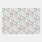 Winter Solstice Woodland Tiere Set von 3 Geschenkpapier Set (Vorderseite)