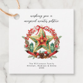 Winter Solstice Wreath Star Weihnachts-Weihnachten Geschenkanhänger