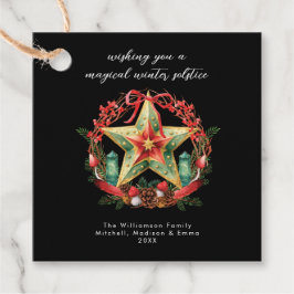 Winter Solstice Wreath Star Weihnachts-Weihnachten Geschenkanhänger