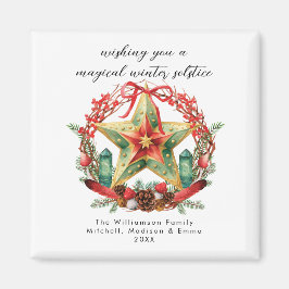 Winter Solstice Wreath Star Weihnachts-Weihnachten Magnet