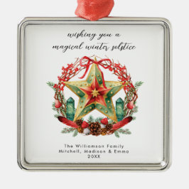 Winter Solstice Wreath Star Weihnachts-Weihnachten Ornament Aus Metall