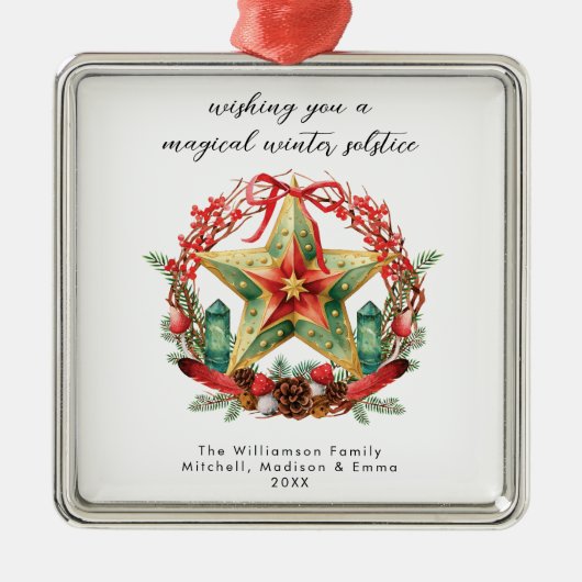 Winter Solstice Wreath Star Weihnachts-Weihnachten Ornament Aus Metall (Vorne)