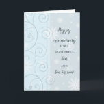 Winter Son & Son in Law Wedding Jubiläum Karte<br><div class="desc">Glückliche Hochzeitskarte für Jung und Sohn im Gesetz mit Winterschneeflocken und Wirbel Muster,  und herzliche Vers.</div>
