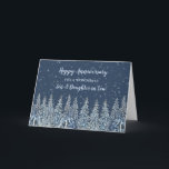 Winter Son und Tochter im Gesetz Hochzeit Jahresta Karte<br><div class="desc">Happy Hochzeitstag Karte für Sohn und Tochter im Gesetz mit rustikalen Winter Wald Szene,  und herzlichen Vers.</div>