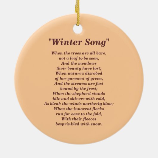 "Winter Song" Keramik Ornament (Hinten)