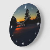 Winter-Sonnenuntergang  Große Wanduhr (Winkel)