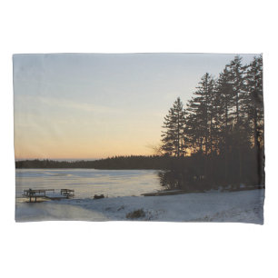 Winter-Sonnenuntergang Kissenbezug