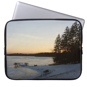 Winter-Sonnenuntergang Laptopschutzhülle