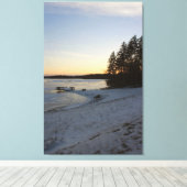 Winter-Sonnenuntergang Leinwanddruck (Insitu (Holzboden))