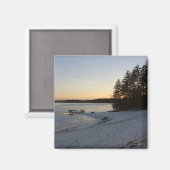 Winter-Sonnenuntergang Magnet (Vorderseite/Rückseite)