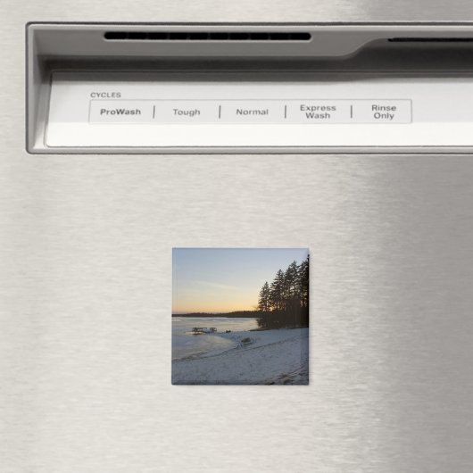 Winter-Sonnenuntergang Magnet (In Situ (Geschirrspüler))