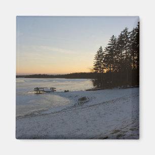 Winter-Sonnenuntergang Magnet