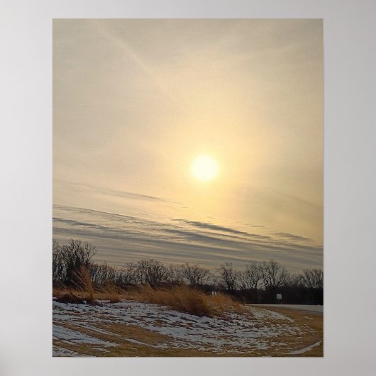 Winter-Sonnenuntergang-Plakat Poster (Vorne)