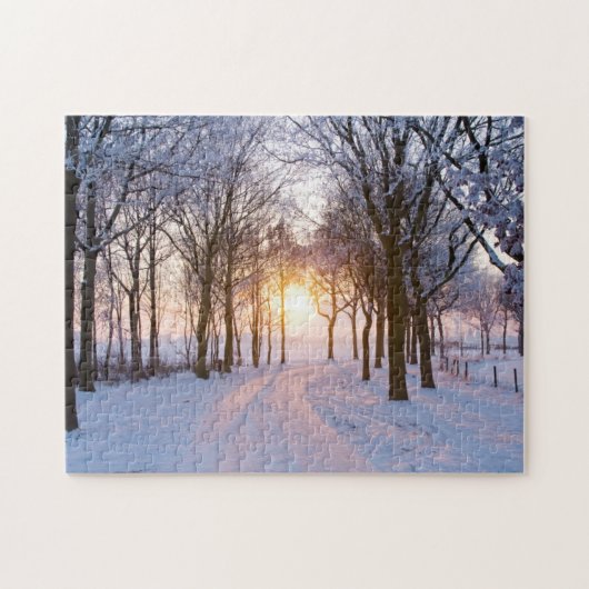 Winter-Sonnenuntergang Puzzle (Horizontal)