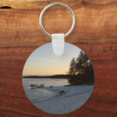 Winter-Sonnenuntergang Schlüsselanhänger (Vorderseite)
