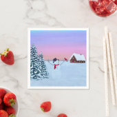 Winter-Sonnenuntergang Serviette (Beispiel)