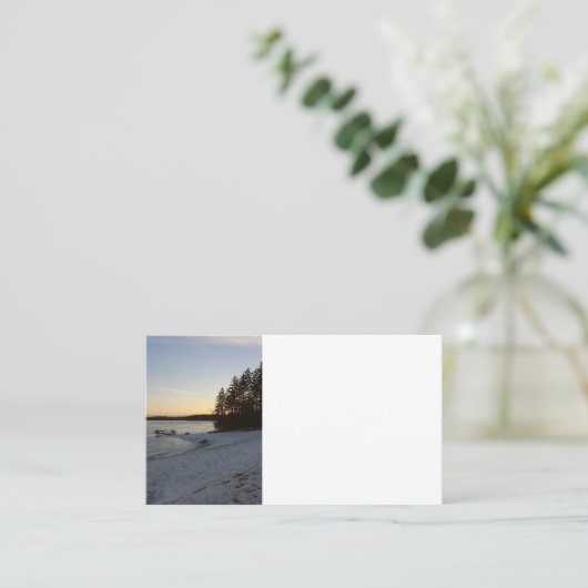 Winter-Sonnenuntergang Visitenkarte (Stehend Vorderseite)