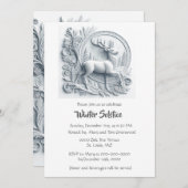 Winter-Sonnenwende-Abendessen mit Hirsch Einladung (Vorne/Hinten)