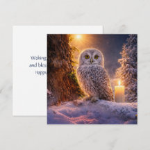 Winter-Sonnenwende-Eule in der Schneekarte