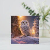 Winter-Sonnenwende-Eule in der Schneekarte (Stehend Vorderseite)
