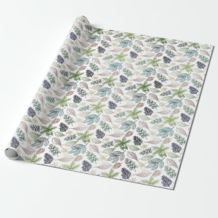 Winter-Sonnenwende-Flora-Symbole Geschenkpapier
