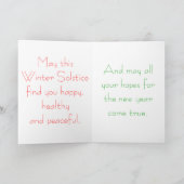 Winter-Sonnenwende-Grüße Feiertagskarte (Innenseite)