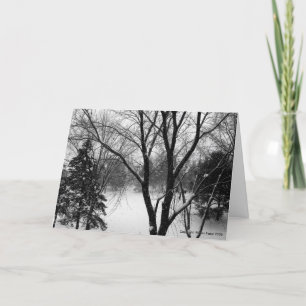 Winter-Sonnenwende-Grüße, Snowy-Bäume Feiertagskarte