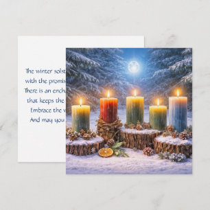 Winter-Sonnenwende-Karte mit spirituellem Gedicht