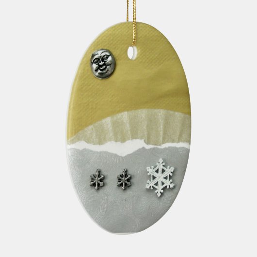 Winter-Sonnenwende-Morgen - Collage Keramikornament (Rechts)